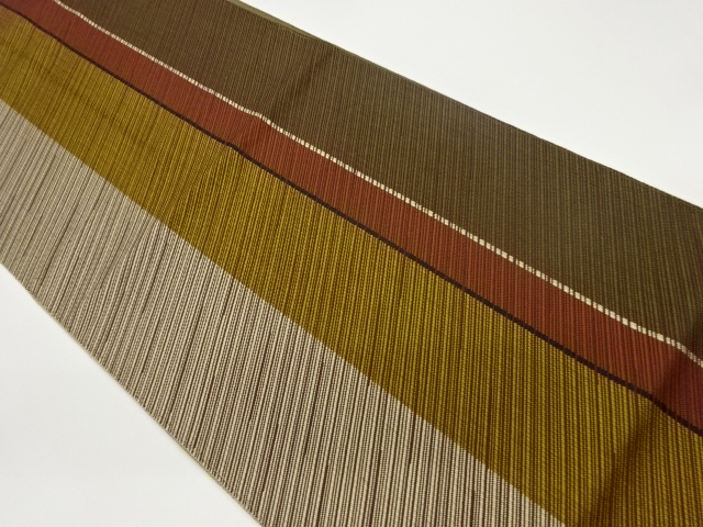 JAPANESE KIMONO / VINTAGE NAGOYA OBI / WOVEN STRIPE & DIAGONAL STRIPE